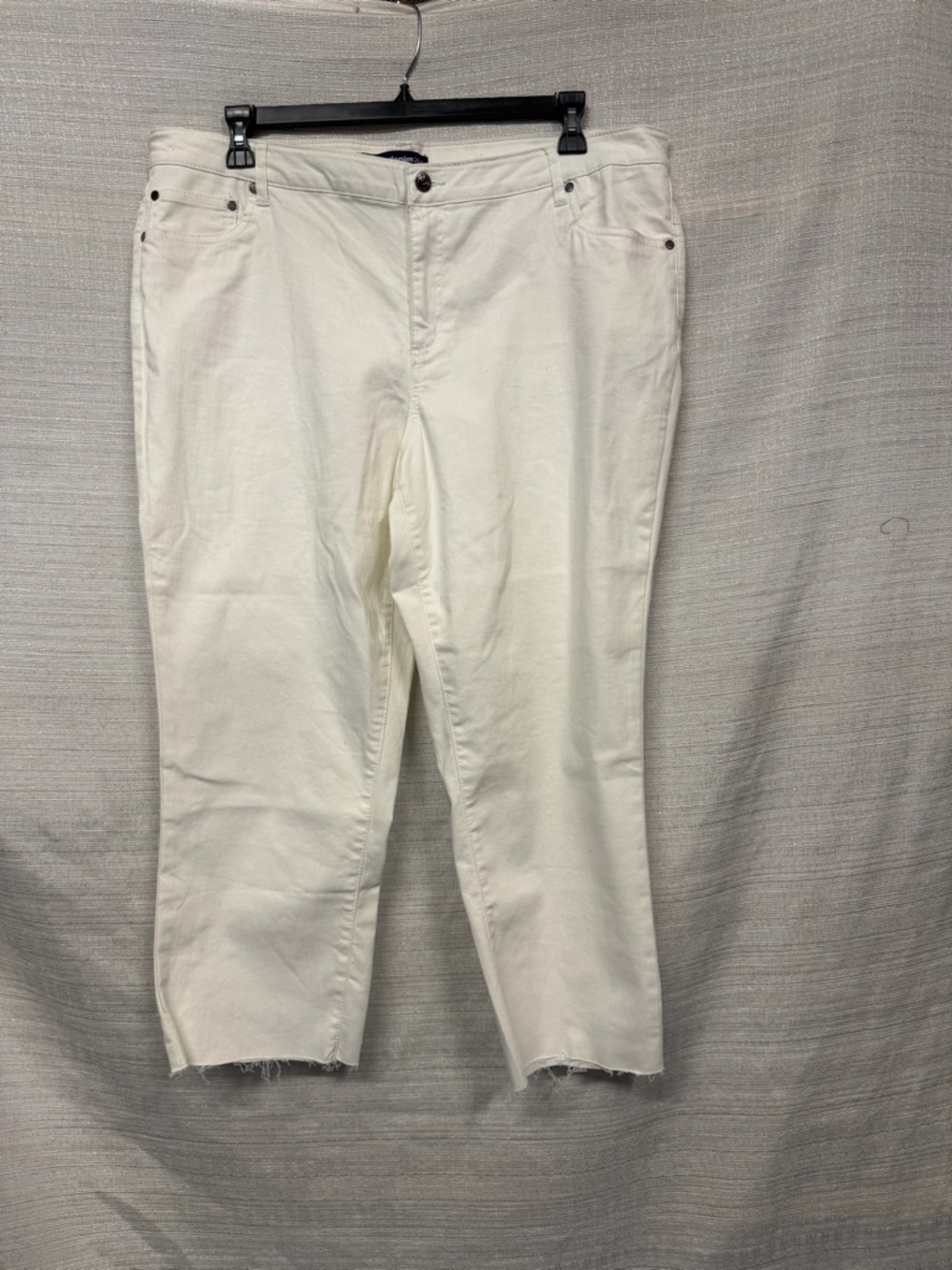 Denim 24/7 White Cropped Straight-Leg Jeans